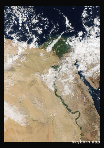 The Earth on 27 January 2008 · Nile Delta and Sinai