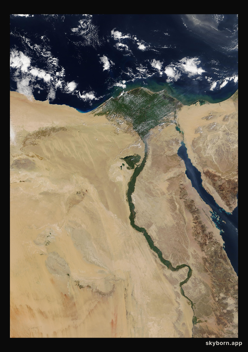 The Earth on 8 February 2008 · Nile Delta and Sinai