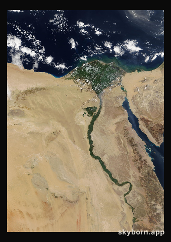 The Earth on 8 February 2008 · Nile Delta and Sinai