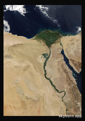The Earth on 10 February 2008 · Nile Delta and Sinai