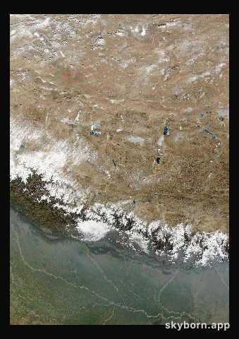 The Earth on 14 February 2008 · Himalaya and Tibet