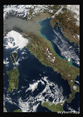 The Earth on 18 February 2008 · Italy and the Adriatic