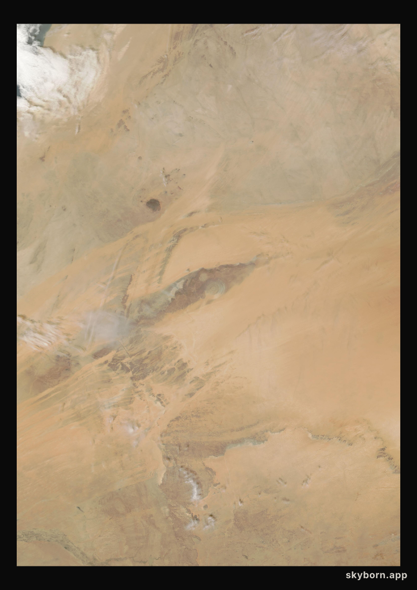 The Earth on 20 February 2008 · Eye of the Sahara, Mauritania