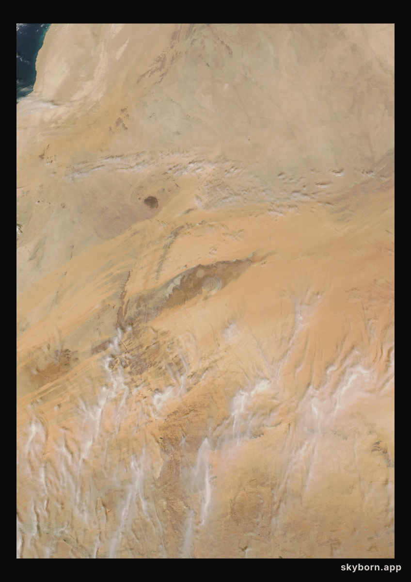 The Earth on 27 February 2008 · Eye of the Sahara, Mauritania