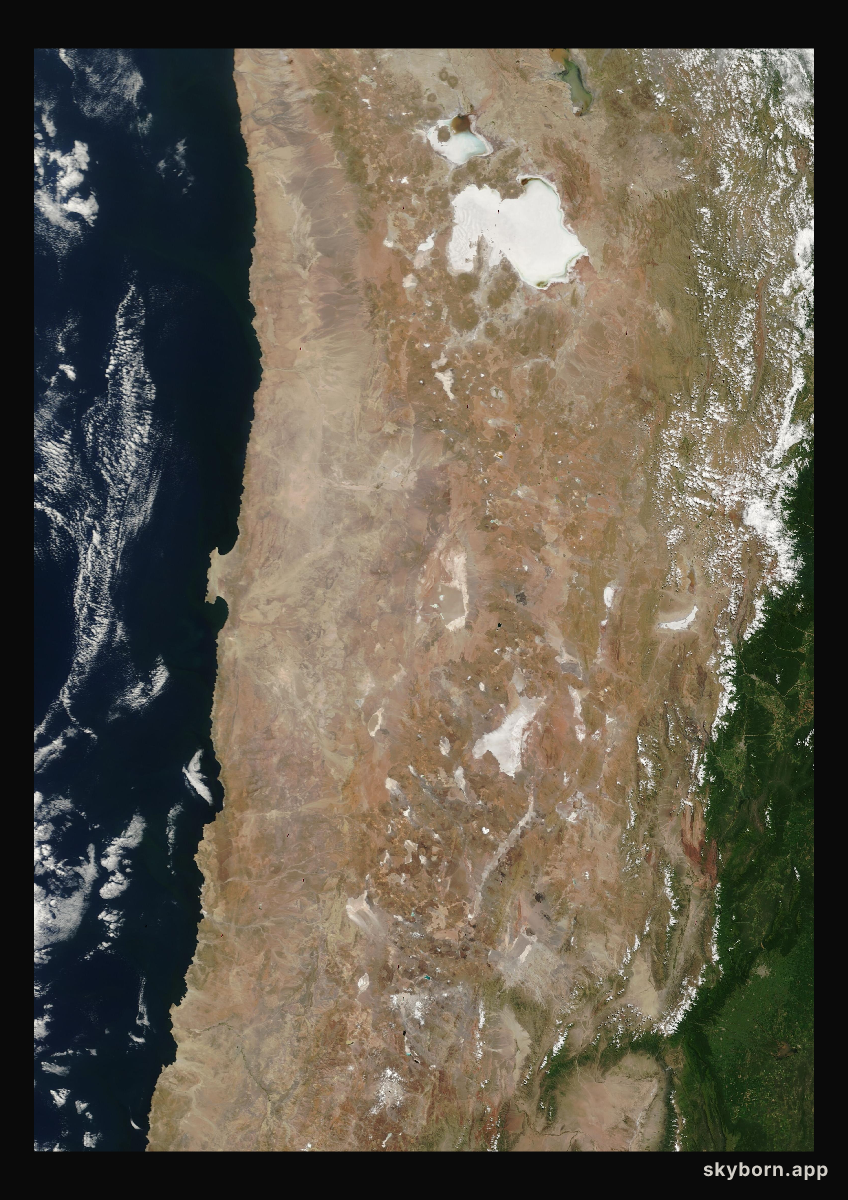 The Earth on 29 February 2008 · Atacama and the Andes