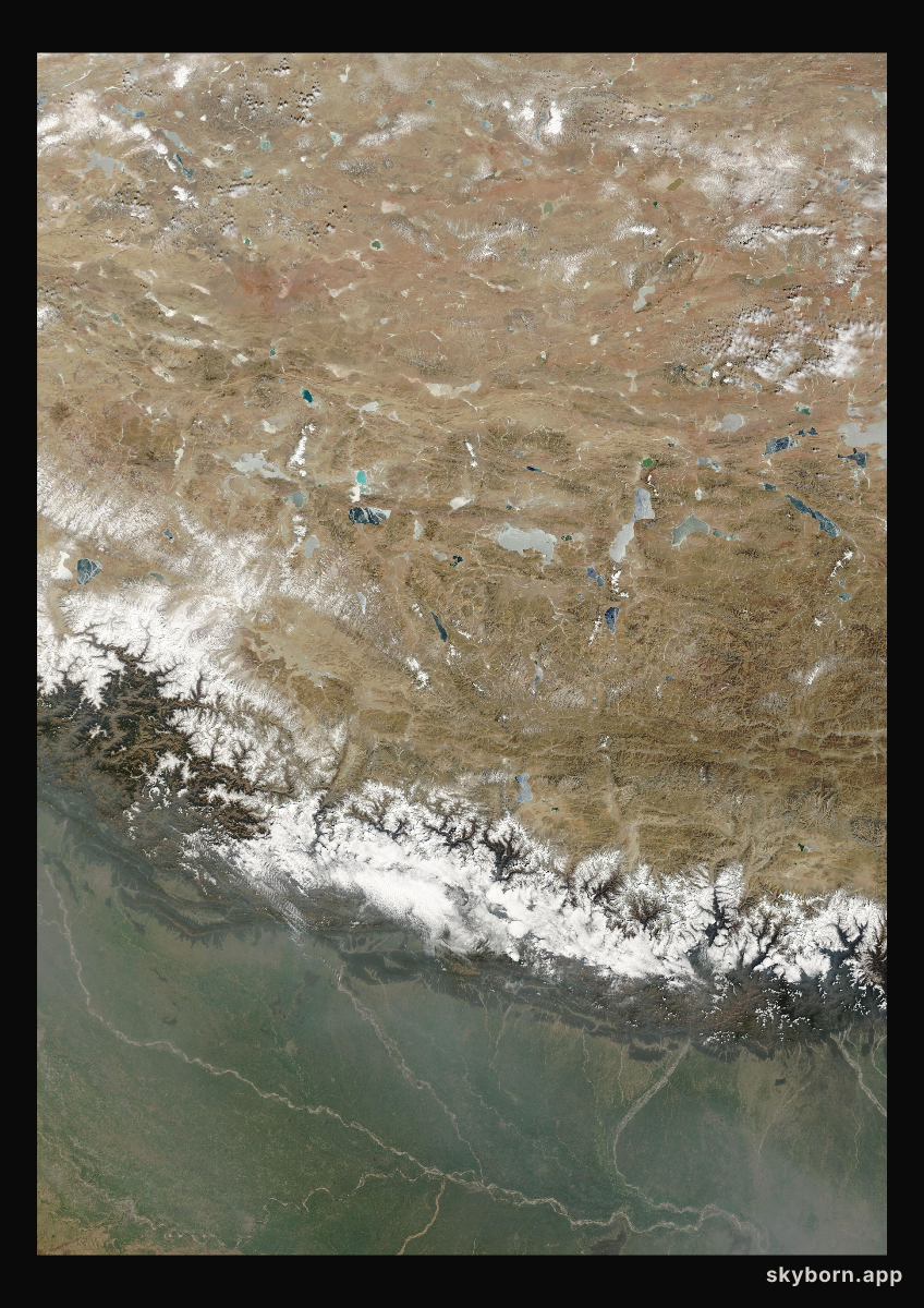 The Earth on 1 March 2008 · Himalaya and Tibet