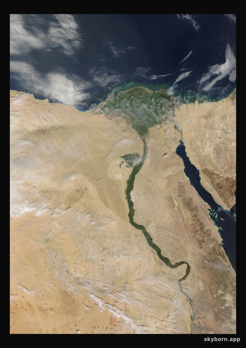 The Earth on 6 March 2008 · Nile Delta and Sinai