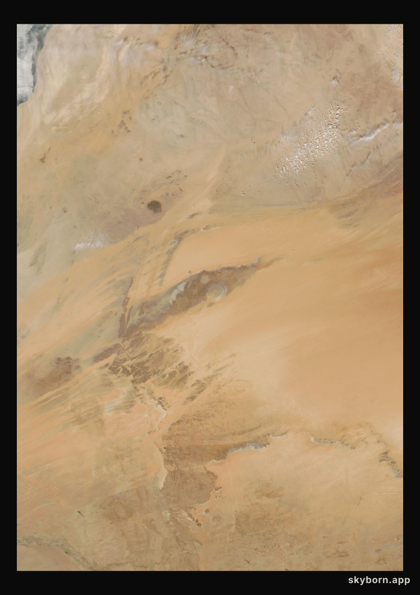 The Earth on 7 March 2008 · Eye of the Sahara, Mauritania