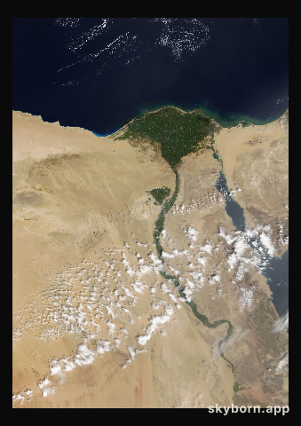 The Earth on 11 March 2008 · Nile Delta and Sinai
