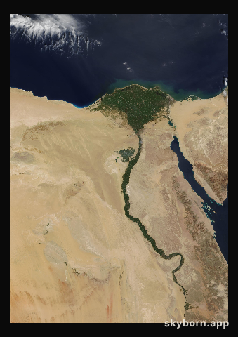 The Earth on 20 March 2008 · Nile Delta and Sinai