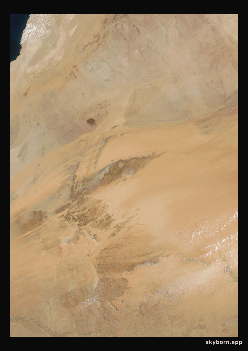 The Earth on 10 May 2008 · Eye of the Sahara, Mauritania