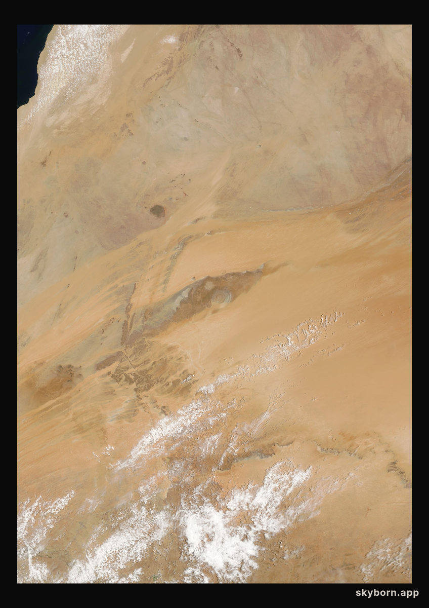 The Earth on 15 May 2008 · Eye of the Sahara, Mauritania