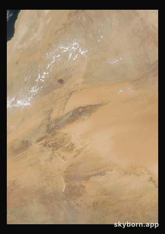 The Earth on 4 July 2008 · Eye of the Sahara, Mauritania