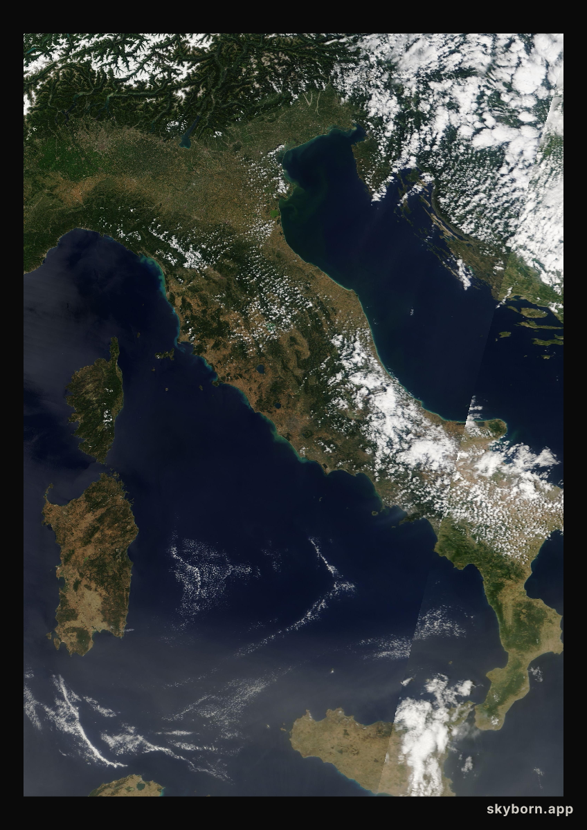The Earth on 15 July 2008 · Italy and the Adriatic