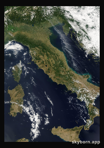 The Earth on 25 July 2008 · Italy and the Adriatic