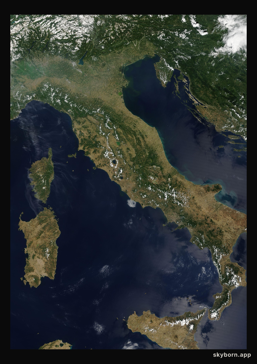 The Earth on 30 July 2008 · Italy and the Adriatic