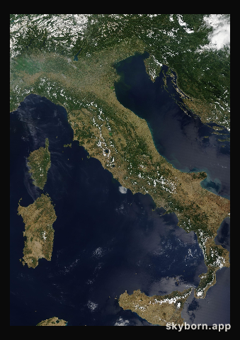 The Earth on 30 July 2008 · Italy and the Adriatic