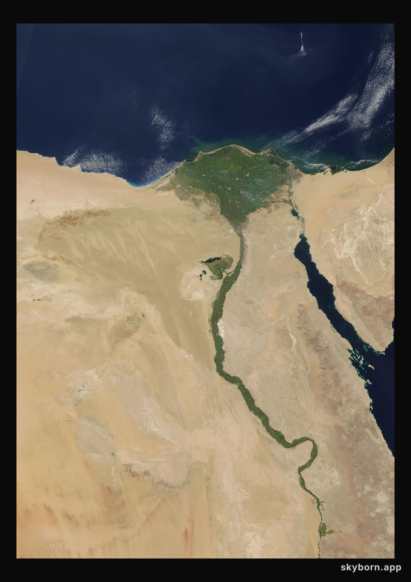 The Earth on 1 August 2008 · Nile Delta and Sinai