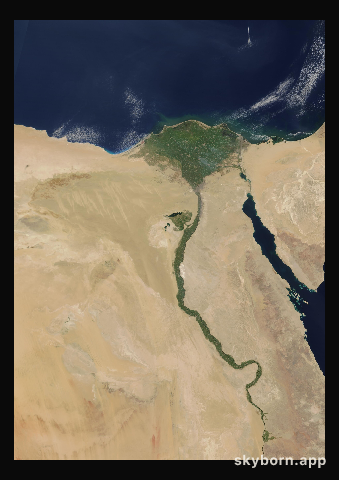 The Earth on 1 August 2008 · Nile Delta and Sinai