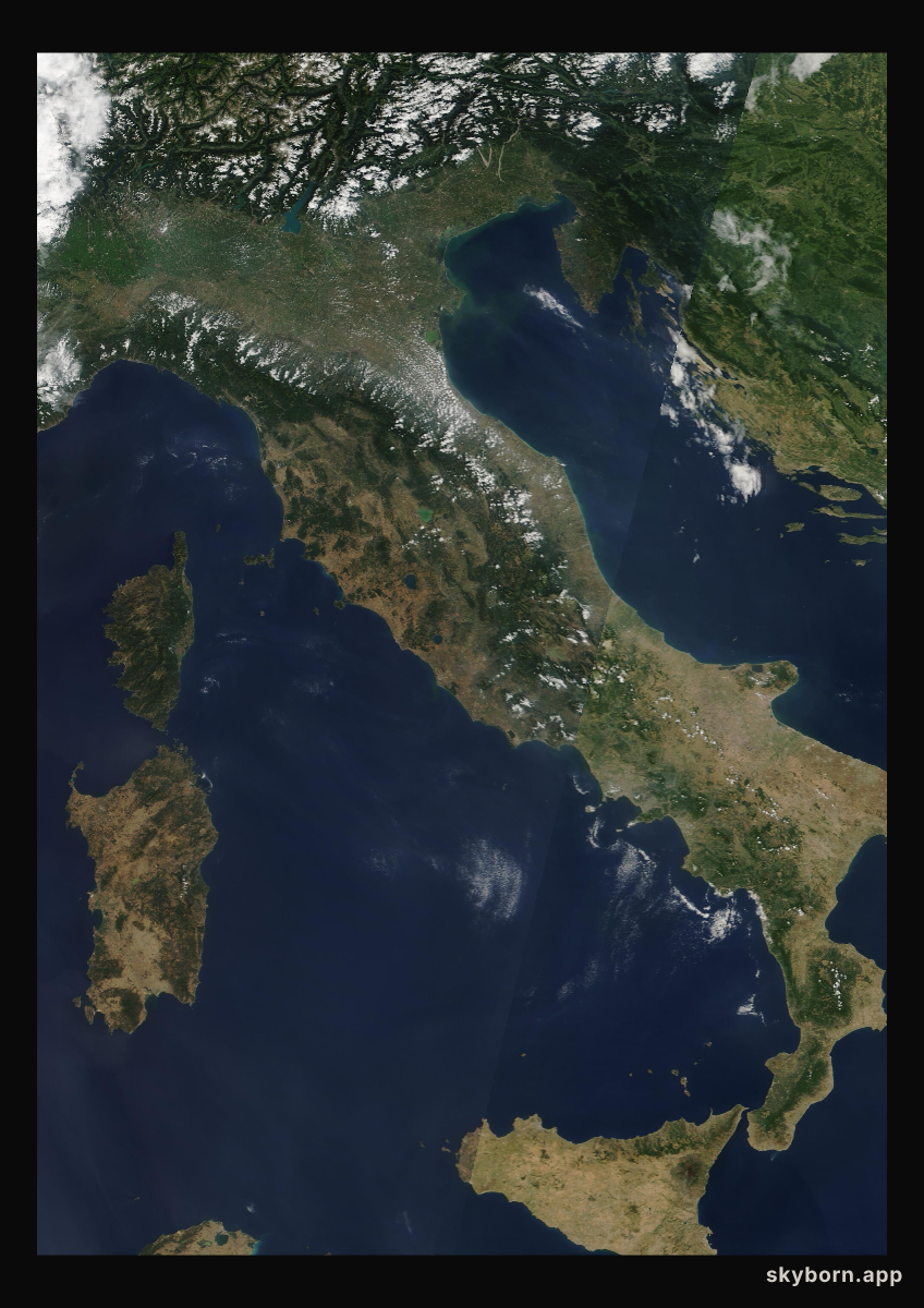 The Earth on 7 August 2008 · Italy and the Adriatic