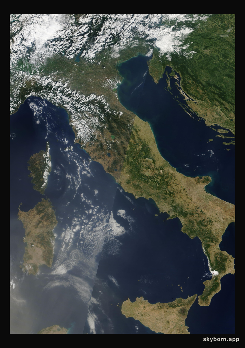 The Earth on 14 August 2008 · Italy and the Adriatic