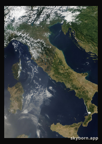 The Earth on 14 August 2008 · Italy and the Adriatic