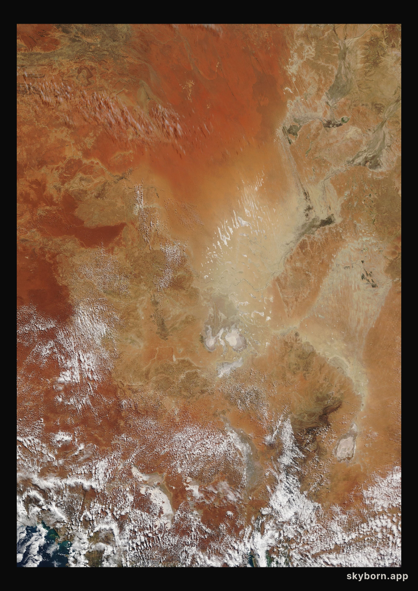 The Earth on 16 August 2008 · Lake Eyre, Australia