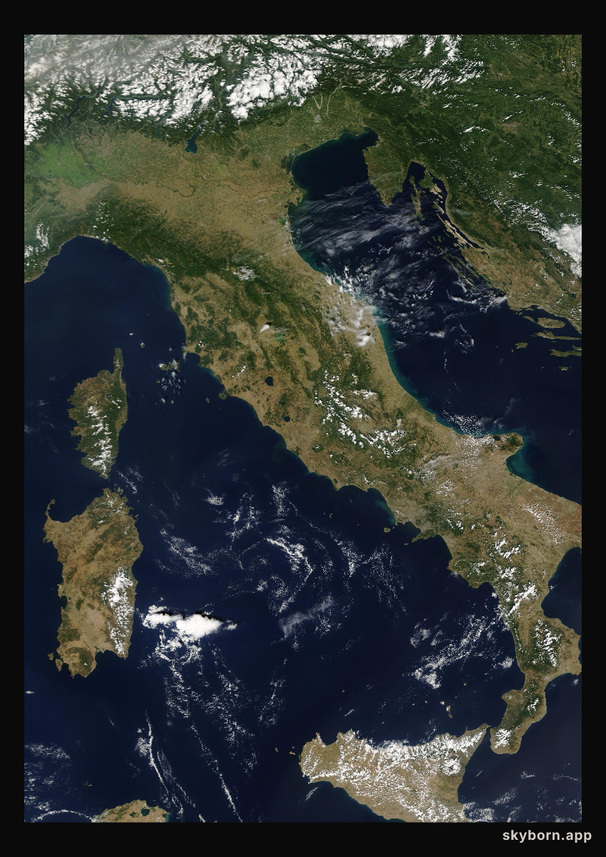 The Earth on 26 August 2008 · Italy and the Adriatic