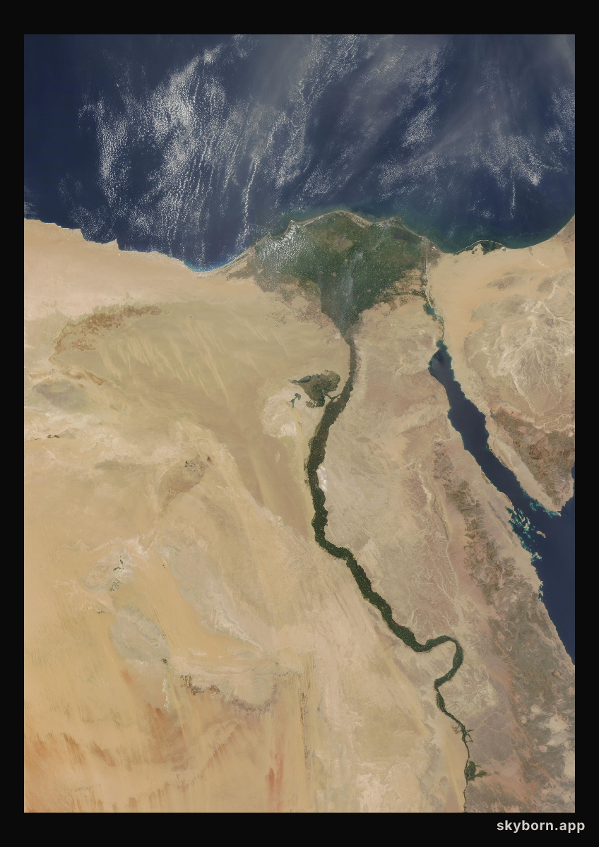 The Earth on 27 August 2008 · Nile Delta and Sinai