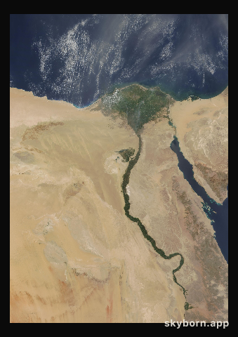 The Earth on 27 August 2008 · Nile Delta and Sinai