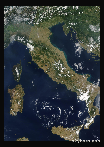The Earth on 28 August 2008 · Italy and the Adriatic