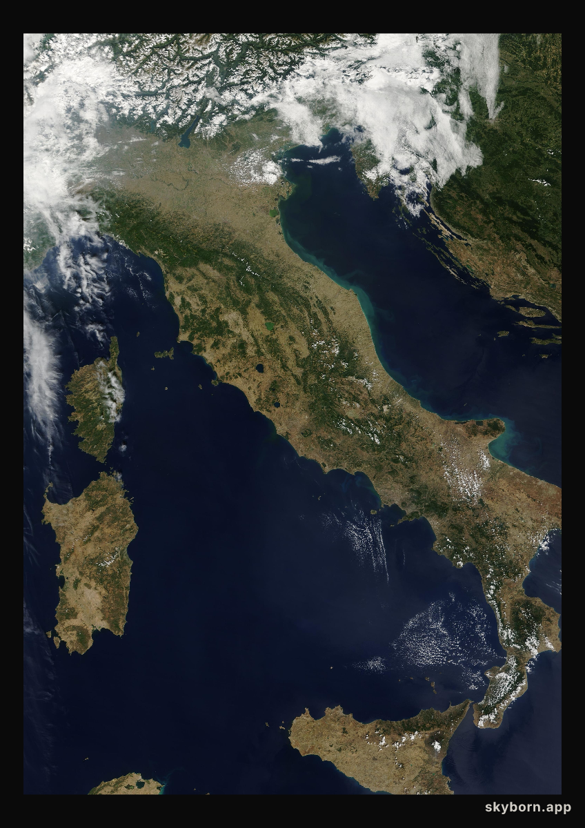 The Earth on 31 August 2008 · Italy and the Adriatic