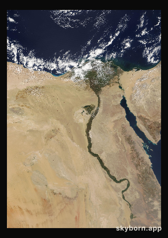 The Earth on 19 September 2008 · Nile Delta and Sinai