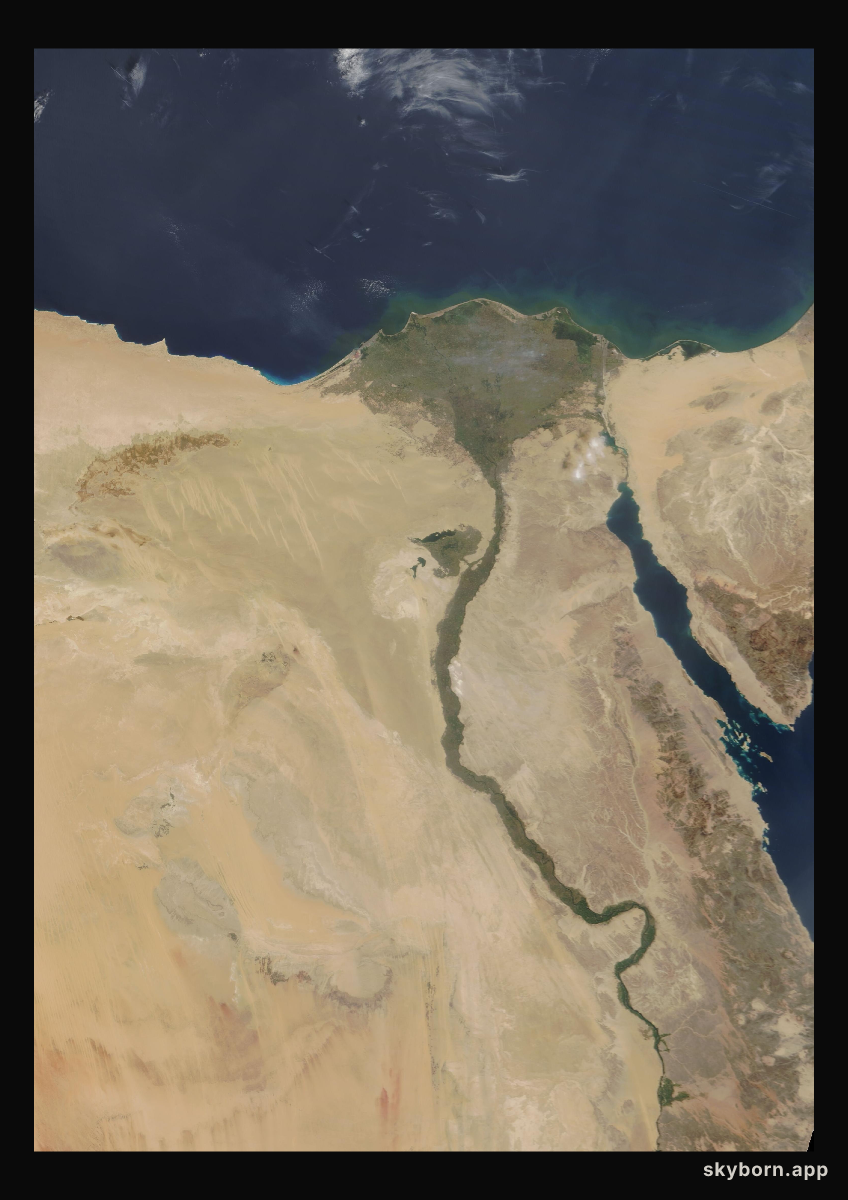 The Earth on 3 October 2008 · Nile Delta and Sinai