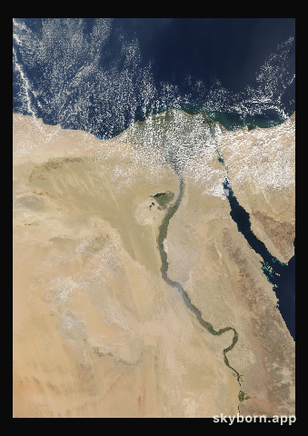 The Earth on 20 October 2008 · Nile Delta and Sinai