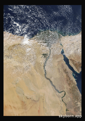 The Earth on 21 October 2008 · Nile Delta and Sinai