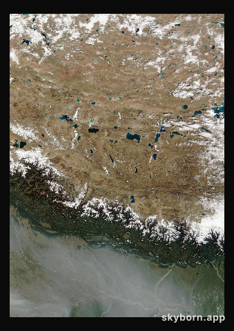 The Earth on 1 November 2008 · Himalaya and Tibet
