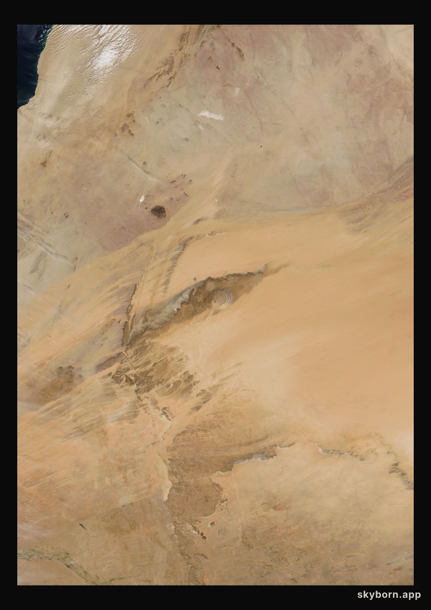 The Earth on 5 December 2008 · Eye of the Sahara, Mauritania