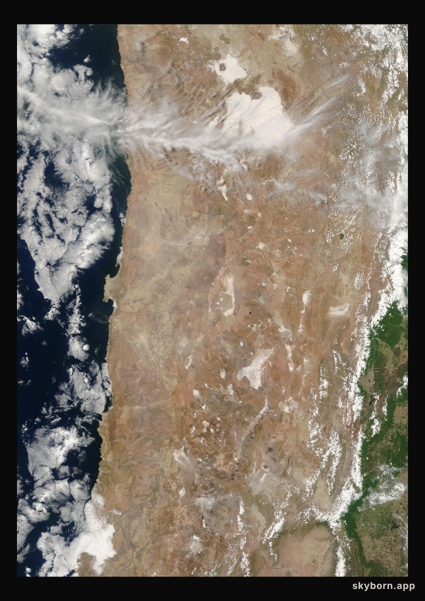 The Earth on 6 December 2008 · Atacama and the Andes