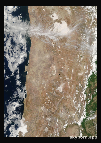 The Earth on 6 December 2008 · Atacama and the Andes