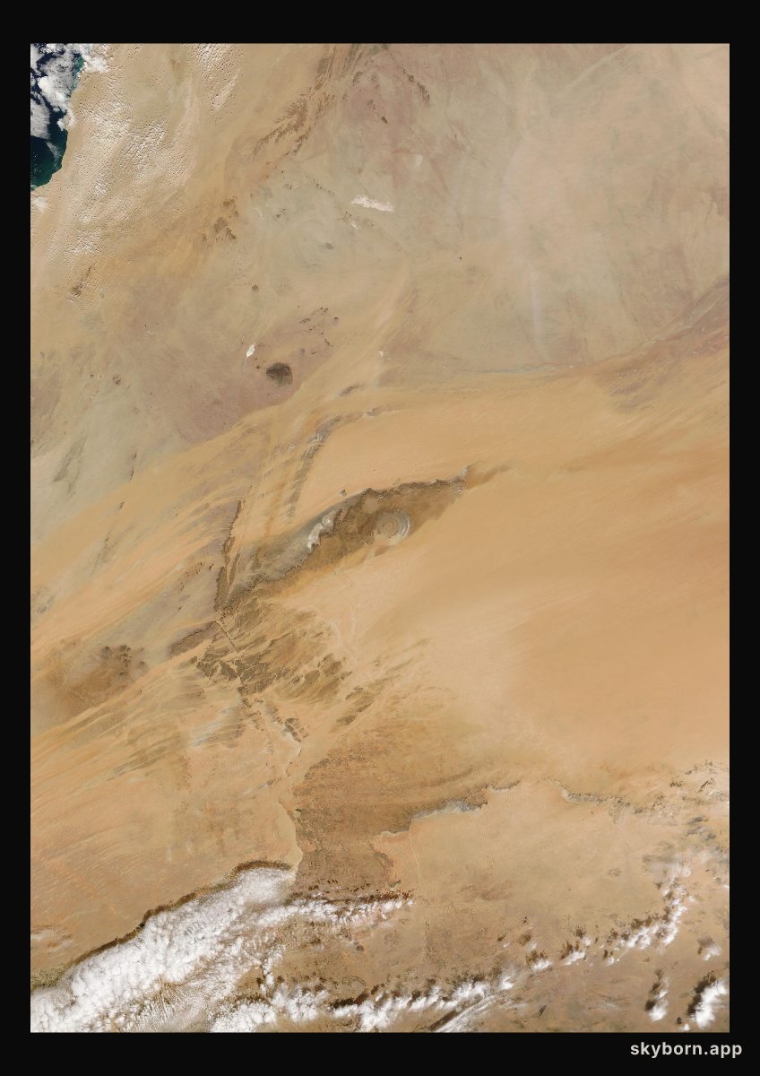 The Earth on 16 December 2008 · Eye of the Sahara, Mauritania