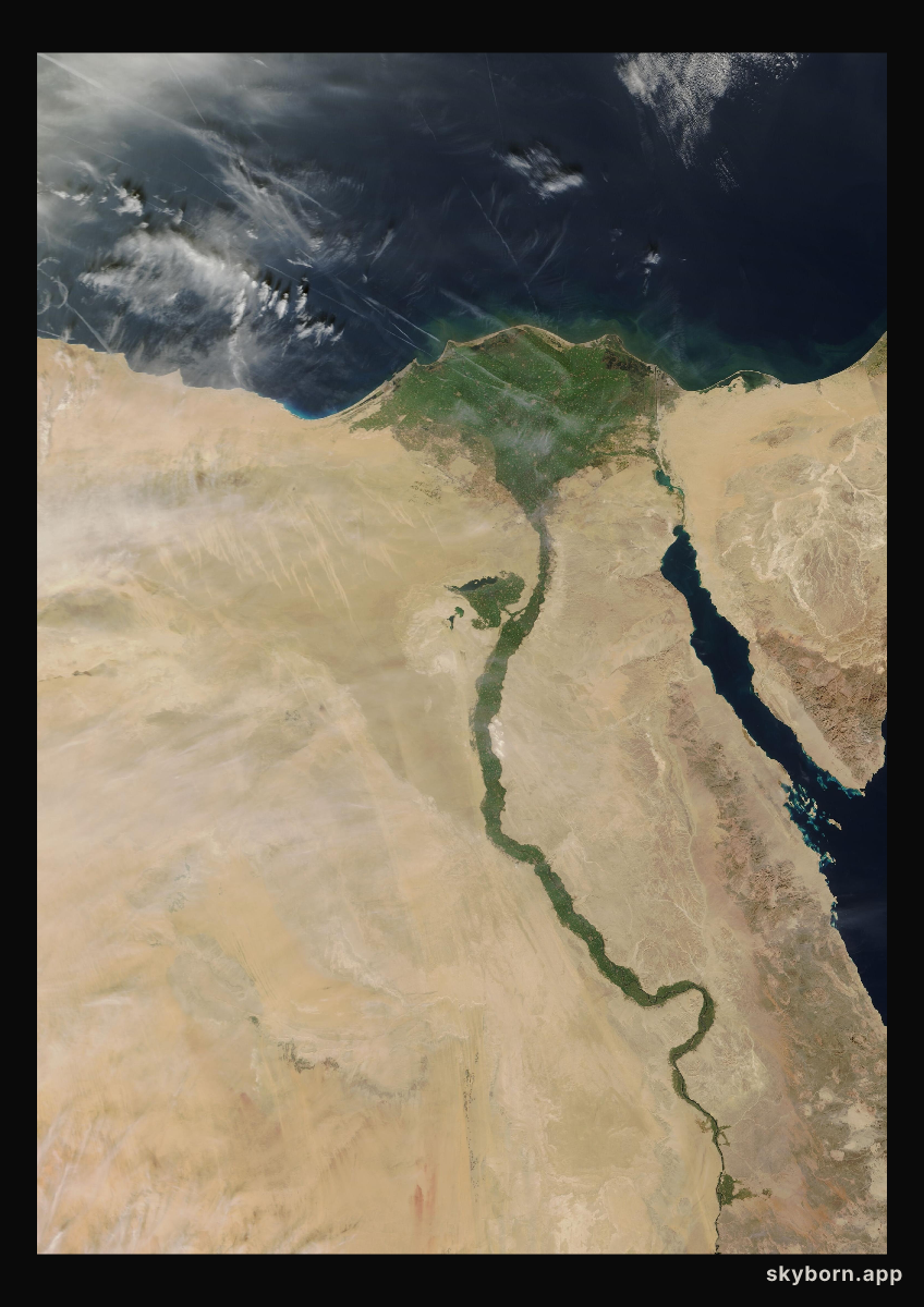 The Earth on 15 January 2009 · Nile Delta and Sinai