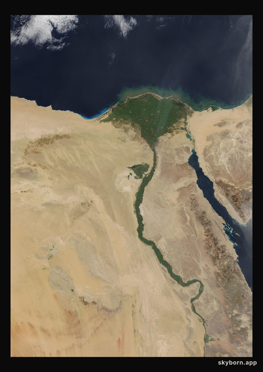 The Earth on 25 January 2009 · Nile Delta and Sinai