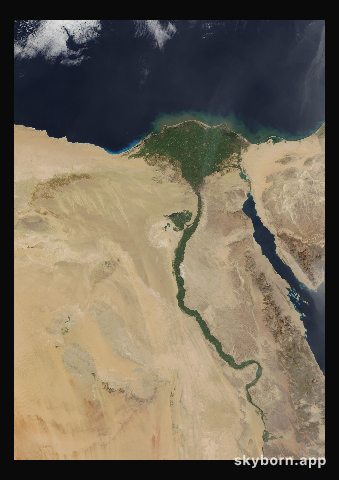 The Earth on 25 January 2009 · Nile Delta and Sinai