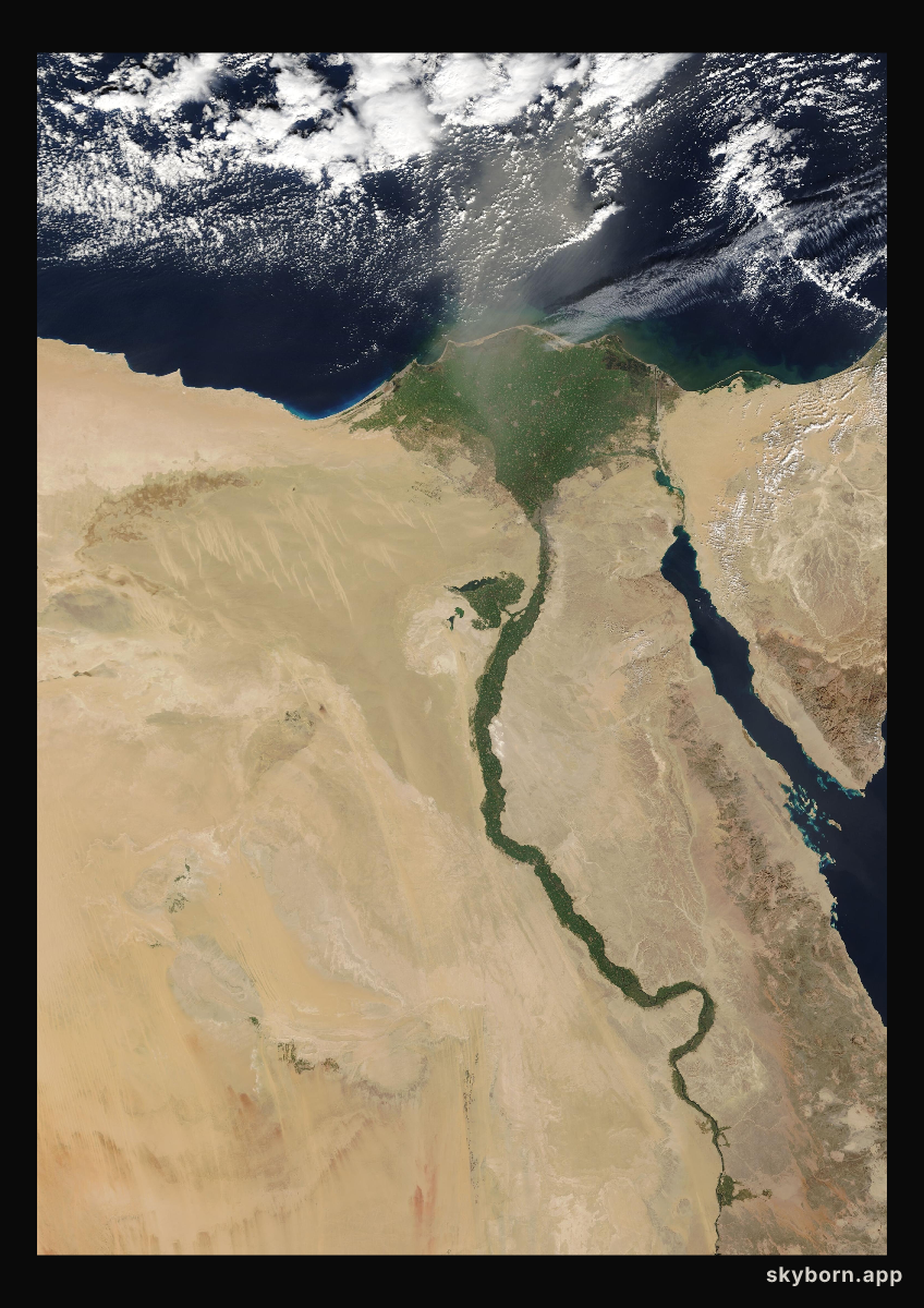 The Earth on 29 January 2009 · Nile Delta and Sinai