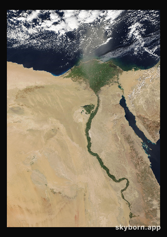 The Earth on 29 January 2009 · Nile Delta and Sinai
