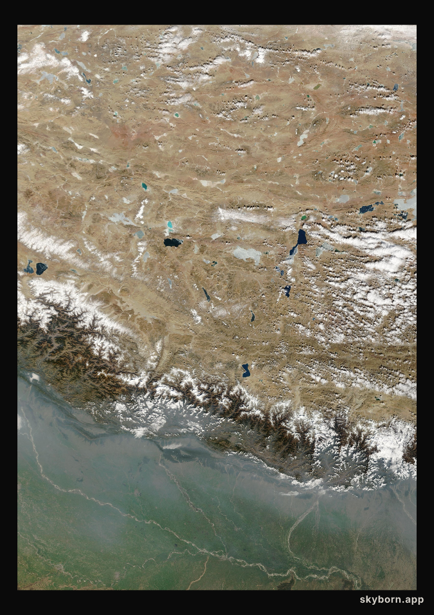 The Earth on 2 February 2009 · Himalaya and Tibet