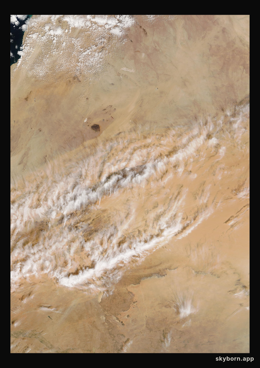 The Earth on 7 February 2009 · Eye of the Sahara, Mauritania
