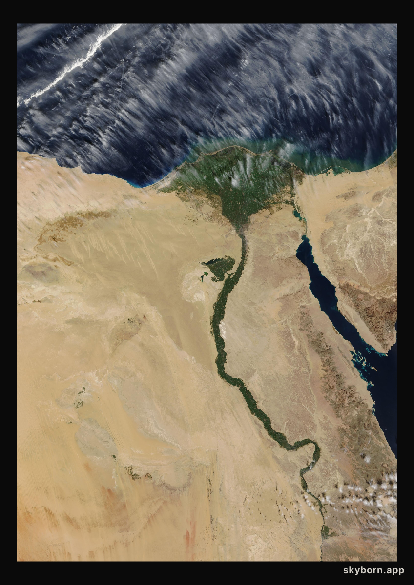 The Earth on 12 February 2009 · Nile Delta and Sinai