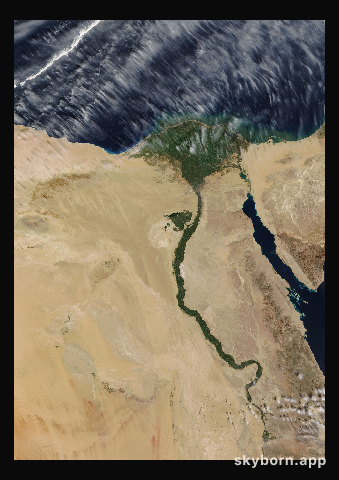 The Earth on 12 February 2009 · Nile Delta and Sinai